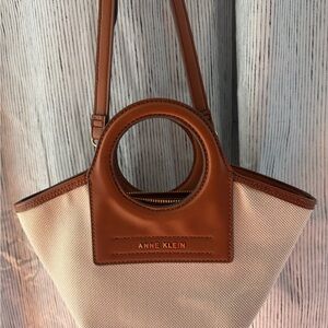 Anne Klein Brown and Cream Tote Bag